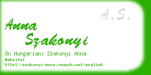 anna szakonyi business card